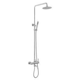 Colonne de bain MINIMAL avec mixeur et spout, acier inoxydable poli