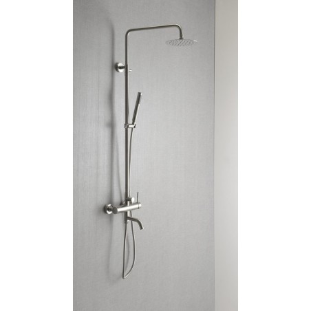 Colonne de bain MINIMAL avec mixeur et spout, acier inoxydable poli