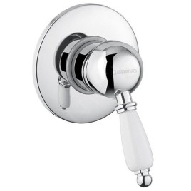 Sapho Kirké - Mitigeur de douche encastré, 1 sortie, manette blanche, chrome KI41BC