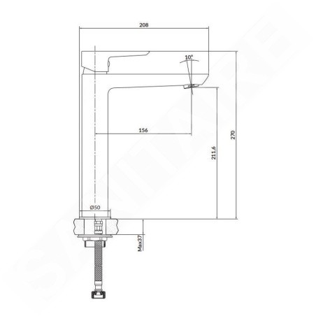 Cersanit Mille - Mitigeur de lavabo avec bonde Click-Clack, noir S951-356