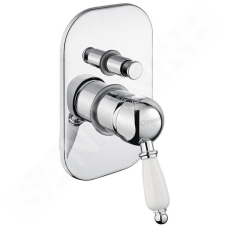 Sapho Kirké - Mitigeur de douche White avec corps d'encastrement, 2 sorties, chrome KI42BC
