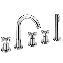 Sapho Reitano Rubinetteria Axia - Mitigeur pour rebord de baignoire, installation à 5 trous, chrome 532