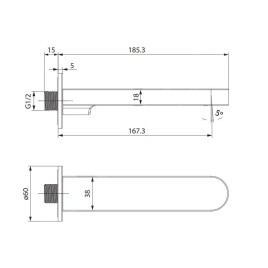 Cersanit Inverto - Bonde de baignoire, chrome S951-556