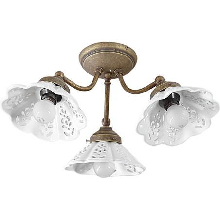 NAPOLI Ceramic Shade Ceiling Light E14 3x40W, 230V, bronze