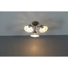 NAPOLI Ceramic Shade Ceiling Light E14 3x40W, 230V, bronze