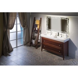 CLASSIC Double lavabo en céramique 125x54cm, blanc ExtraGlaze