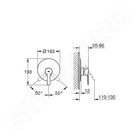 Grohe Lineare - Mitigeur de douche encastré, supersteel 19296DC1