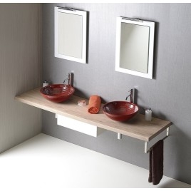 AVICE MDF Compteur de lavabo 250x50cm, chêne rover