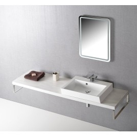 AVICE MDF Lavabo comptoir 180x50cm, chêne ancien