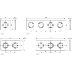 Ideal Standard Archimodule - Petit cadre à distance pour rosette à 4 trous (83 x 332 mm) (10 mm), chrome A963767AA