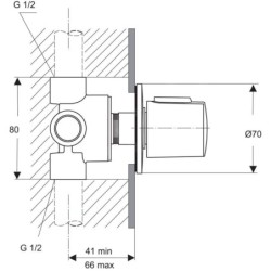 Ideal Standard CeraTherm - Partie encastrée 1 pour soupapes multivoies 4/3, neutre A2391NU