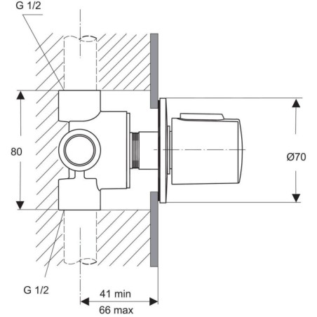 Ideal Standard CeraTherm - Partie encastrée 1 pour soupapes multivoies 4/3, neutre A2391NU