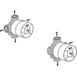 Ideal Standard CeraTherm - Partie encastrée 1 pour soupapes multivoies 4/3, neutre A2391NU