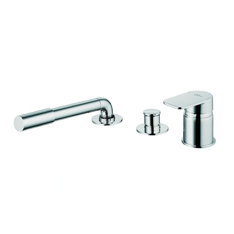 Ideal Standard Tonic II - Mitigeur pour le bord de baignoire, montage à 3 trous, chrome A6349AA