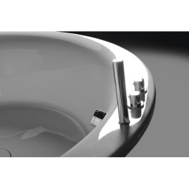 OBLO Bain rond avec support. Structure 165x48cm, Blanc