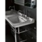 Construction WALDORF pour lavabo double 150cm avec étagère en verre, chrome
