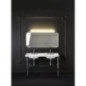 Construction WALDORF pour lavabo double 150cm avec étagère en verre, chrome