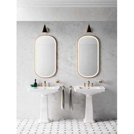CLASSIC lavabo en céramique 75x50cm, 3 trous de robinet, blanc ExtraGlaze