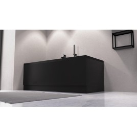 Panneau frontal PLAIN 160x59cm, noir mat, gauche