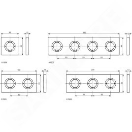 Ideal Standard Archimodule - Rosette de revêtement à 1 trou 83 x 83 mm, chrome A1504AA