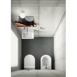 Lavabo en céramique NORM 35x26cm, pas de trou de robinet, blanc ExtraGlaze