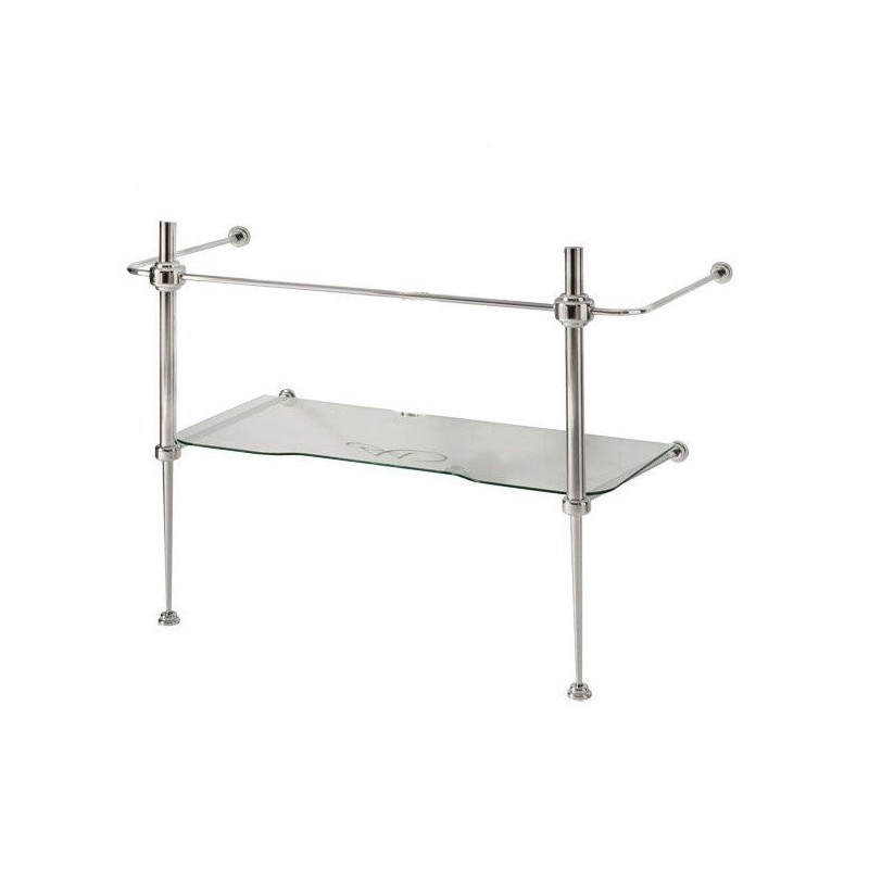 Construction WALDORF pour lavabo 80cm avec étagère en verre, chrome