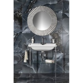 Construction WALDORF pour lavabo 80cm avec étagère en verre, chrome