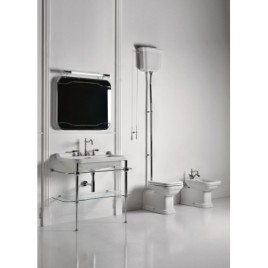 Construction WALDORF pour lavabo 80cm avec étagère en verre, chrome