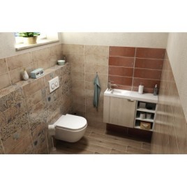 LATUS VI Cabinet de bassin 50x50x22 cm, à gauche, pin Rustique