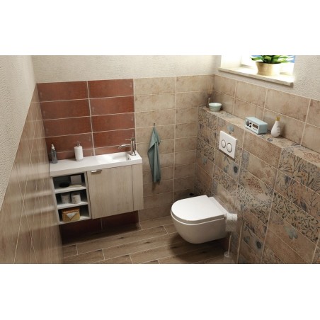 LATUS VI Cabinet de bassin 50x50x22 cm, droite, pin Rustique