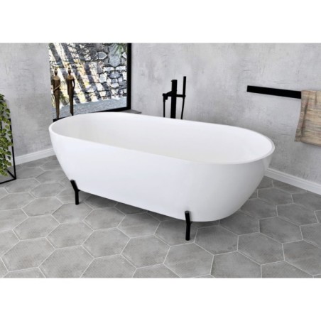 REDUTA Cast Marble Bain de qualité 150x75x46cm, Blanc