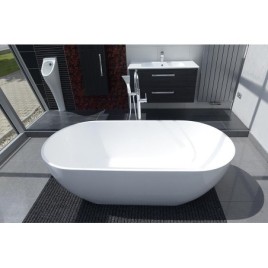 REDUTA Cast Marble Bain de qualité 150x75x46cm, Blanc