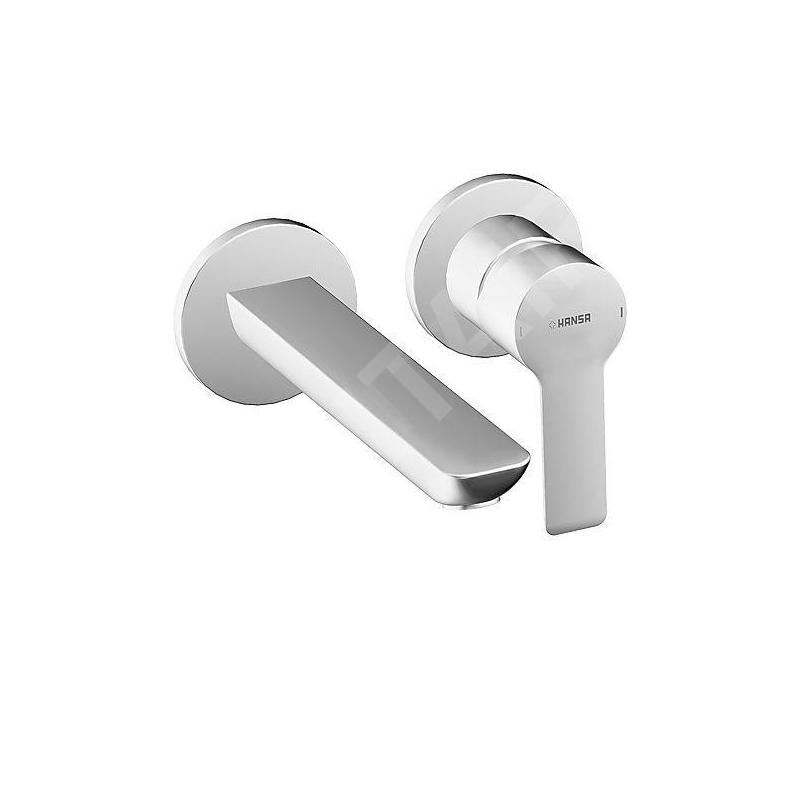 Hansa Ligna - Mitigeur de lavabo encastré, installation 2 trous, chrome 06402103