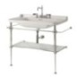 Construction WALDORF pour lavabo 100cm avec étagère en verre, chrome