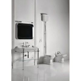 Construction WALDORF pour lavabo 100cm avec étagère en verre, chrome