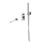 Cersanit Crea - Mitigeur de baignoire encastré, installation à trous, avec corps, avec accessoires, chrome S952-035