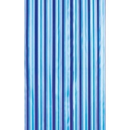 Rideaux de douche 180x180cm, vinyle, bleu, rayures