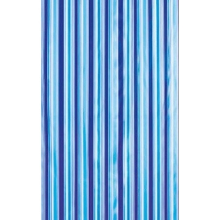 Rideaux de douche 180x180cm, vinyle, bleu, rayures