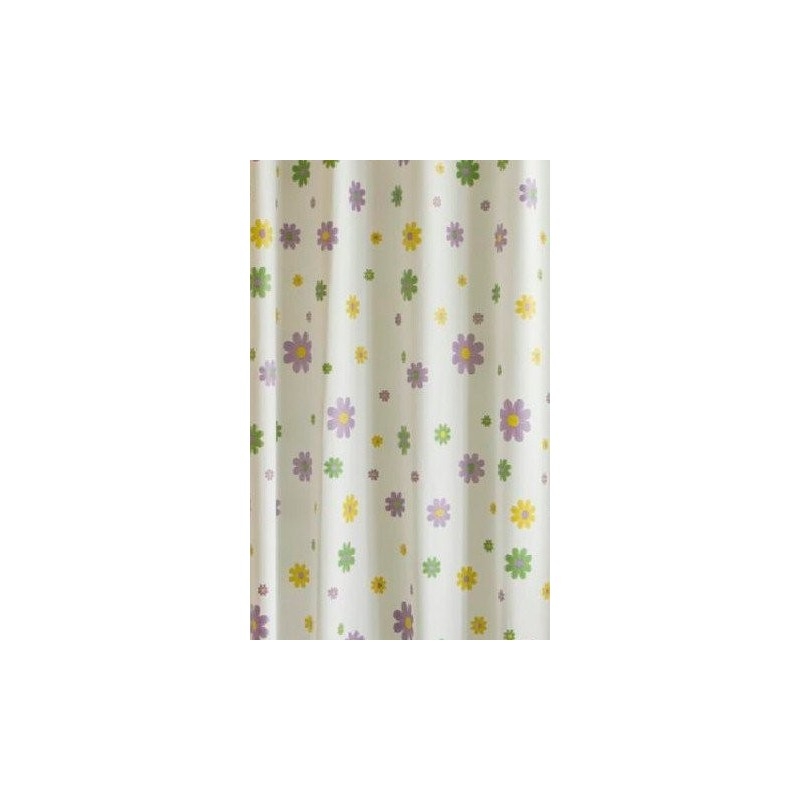 Rideau de douche 180x200cm, vinyle, fleurs