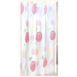 Rideau de douche 180x200cm, vinyle, fleurs, rouge