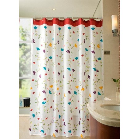 Rideau de douche 180x200cm, PE, Fleurs