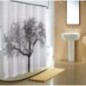 Rideau de douche 180x200cm, PE, noir/blanc, arbre