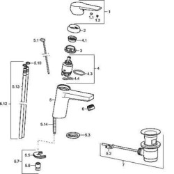 Hansa Twist - Mitigeur de lavabo, chrome 09092183