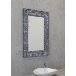 Miroir UBUD avec cadre, 70x100cm, gris