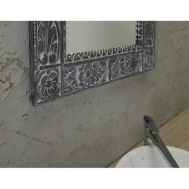 Miroir UBUD avec cadre, 70x100cm, gris