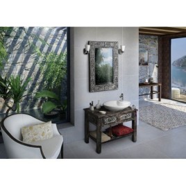 Miroir UBUD avec cadre, 70x100cm, gris