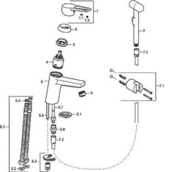 Hansa Twist - Mitigeur de lavabo avec douchette, chrome 09302205