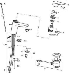 Hansa Twist - Mitigeur de lavabo XL, chrome 09031183