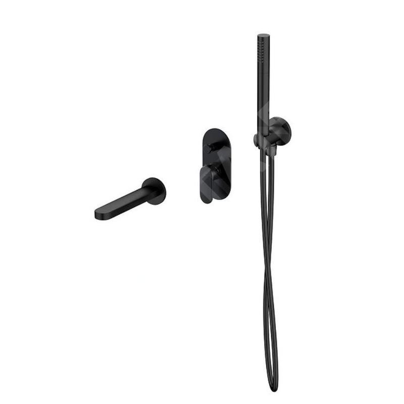 Cersanit Crea - Mitigeur de baignoire encastré, installation à 3 trous, avec corps, avec accessoires,, noir S952-042