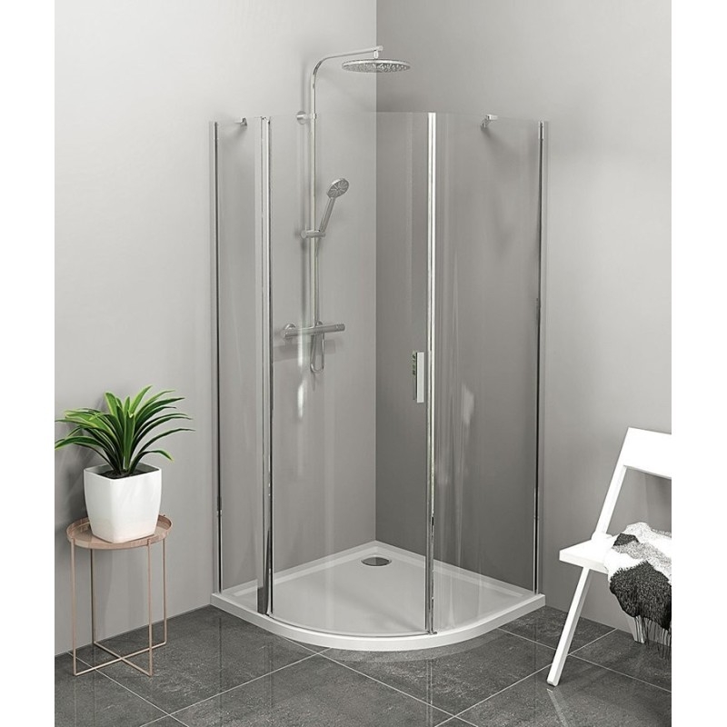 ZOOM Quadrant Vitrine 900x900mm, verre clair, gauche